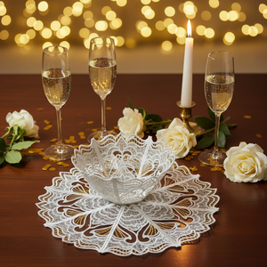 Freestanding Lace Bowl and Doily