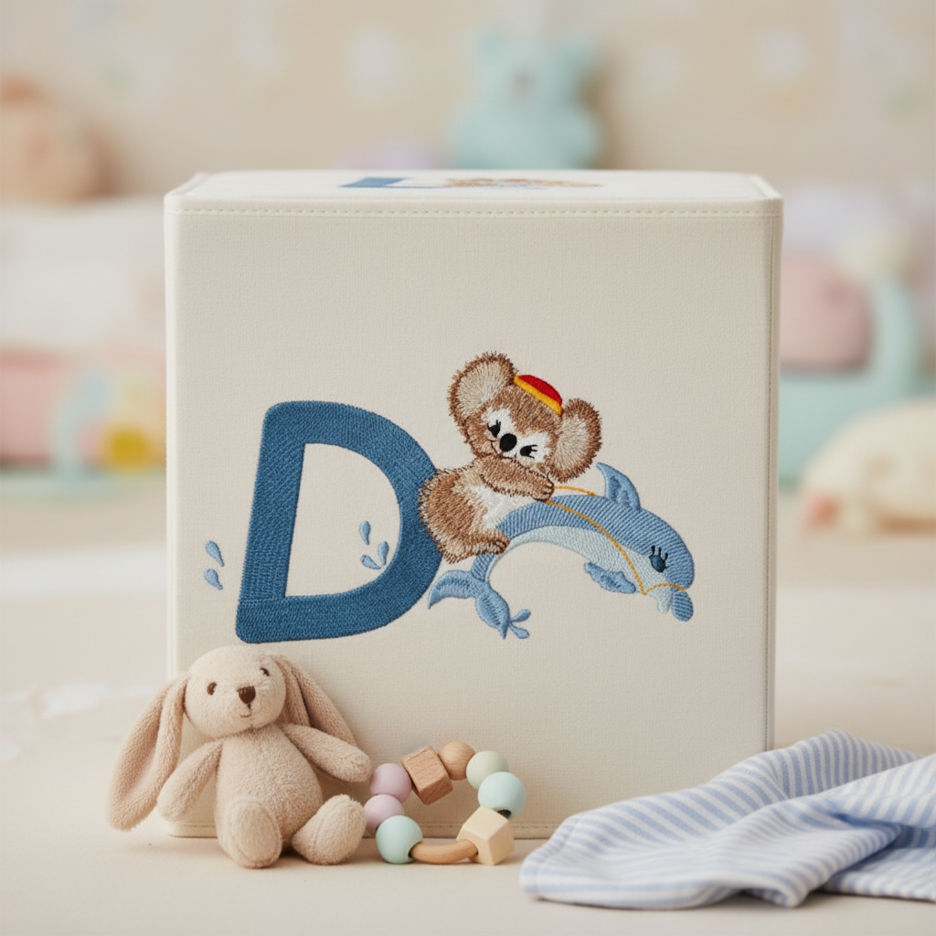 Fuzzy Koala Bear Letter D