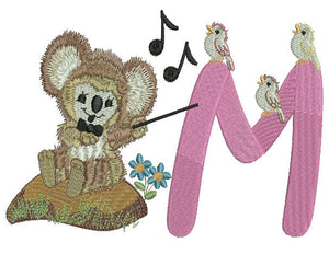 Fuzzy Koala Bear Letter M