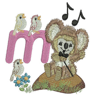 Fuzzy Koala Bear Letter M