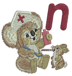 Fuzzy Koala Bear Letter N