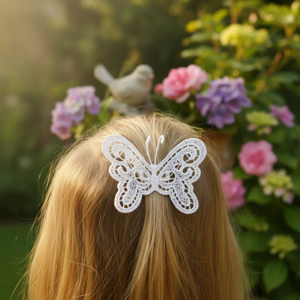 Freestanding Lace Butterfly Pink