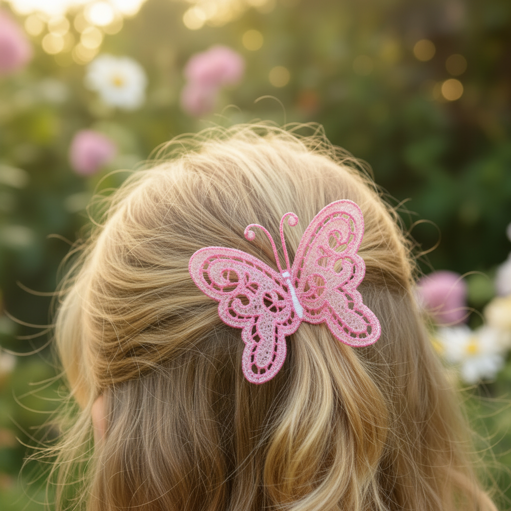 Freestanding Lace Butterfly Pink