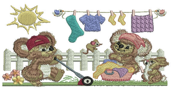 Fuzzy Koala Bear doing Chores