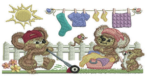 Fuzzy Koala Bear doing Chores