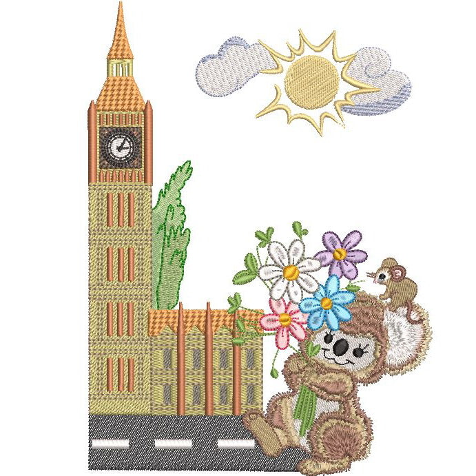 Fuzzy Oliver at Big Ben in London