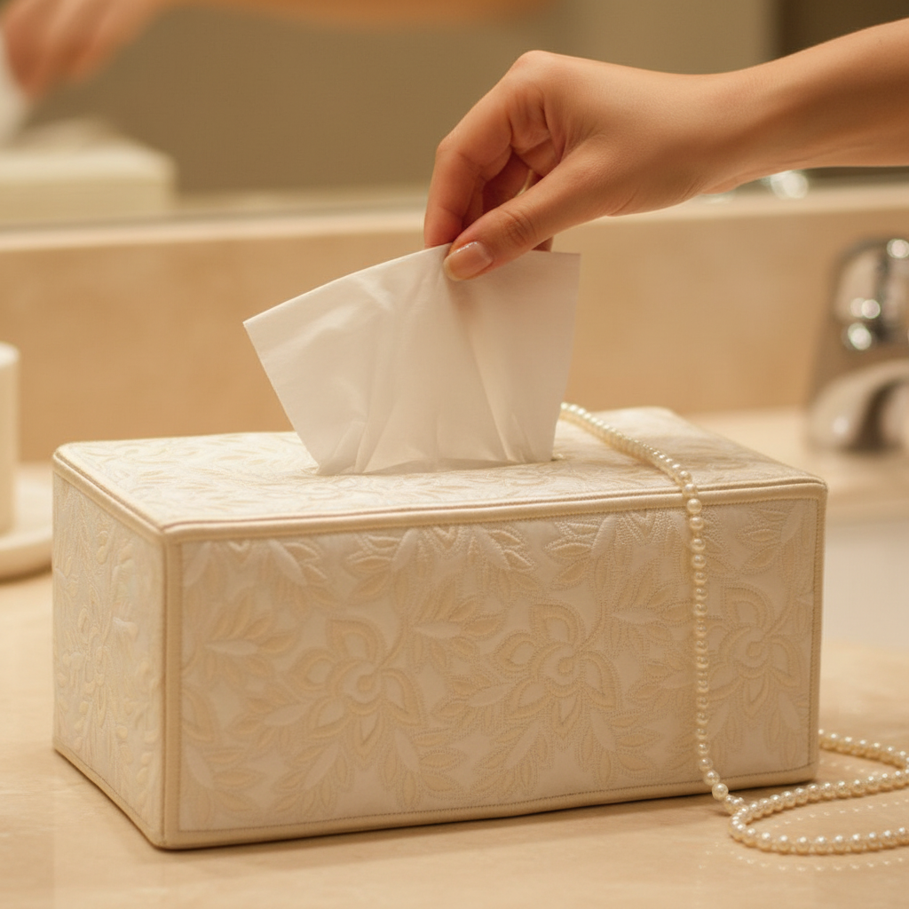 Whispering Roses Tissue Box Cover