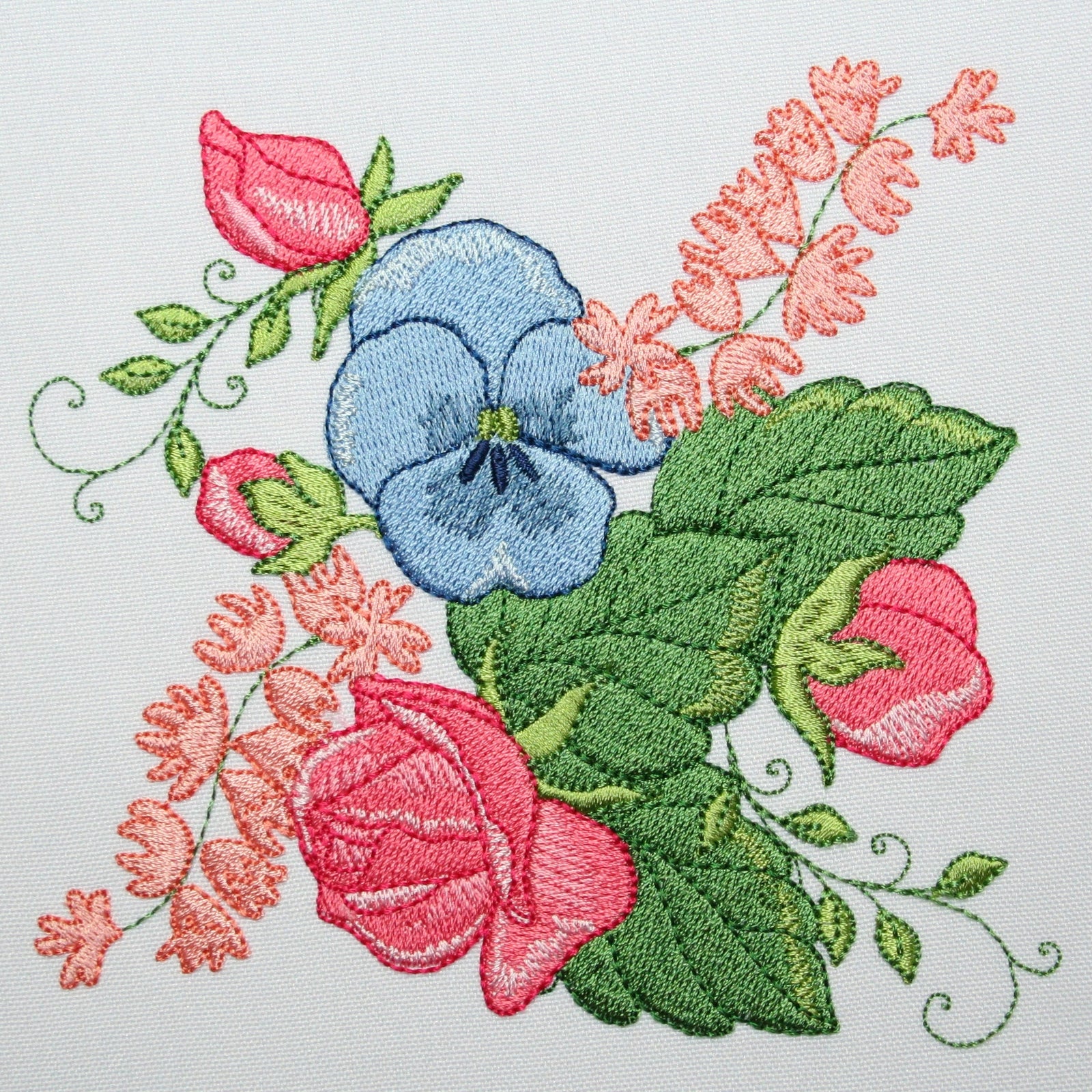 Pink Miniature Roses and Pansy