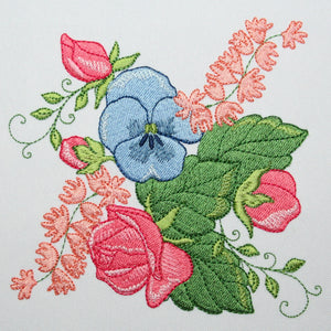 Pink Miniature Roses and Pansy