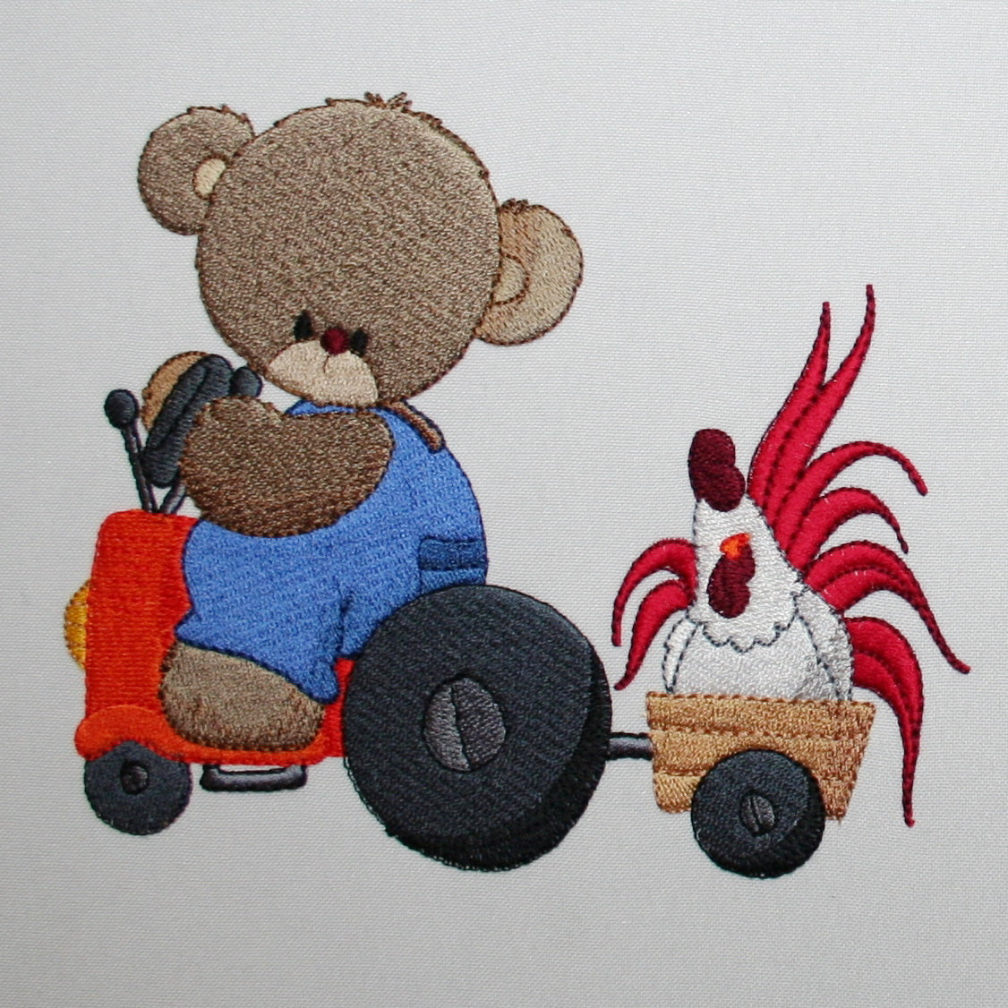 Daniel driving the tractor