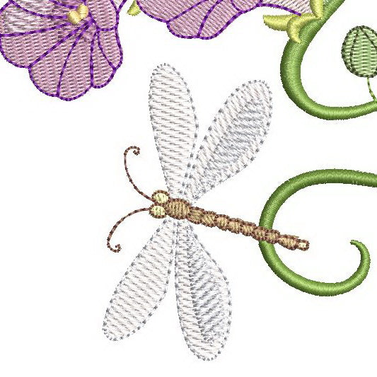 Pretty Purple Morning Glory and Firefly