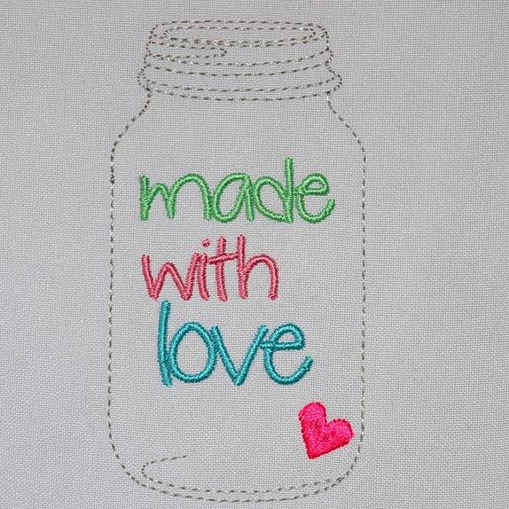 Made with love Mason Glass Jar