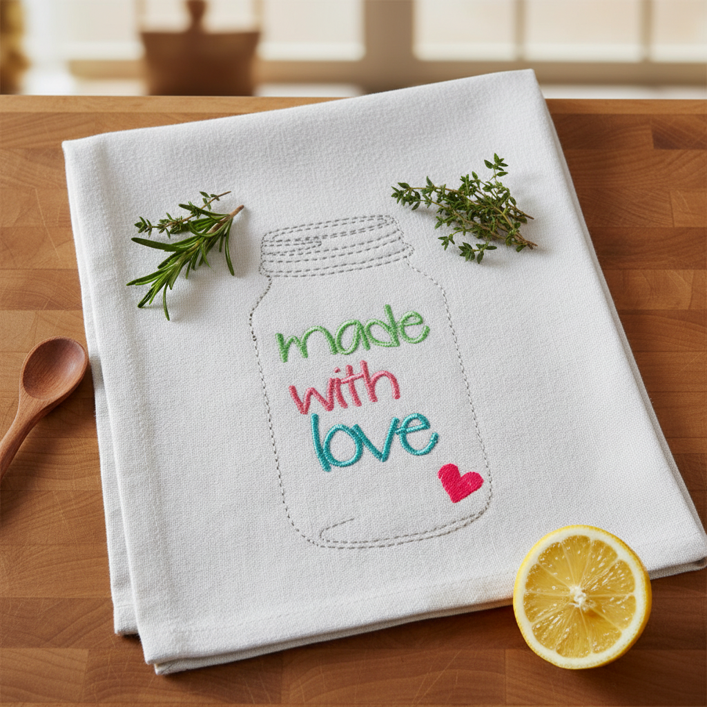 Made with love Mason Glass Jar