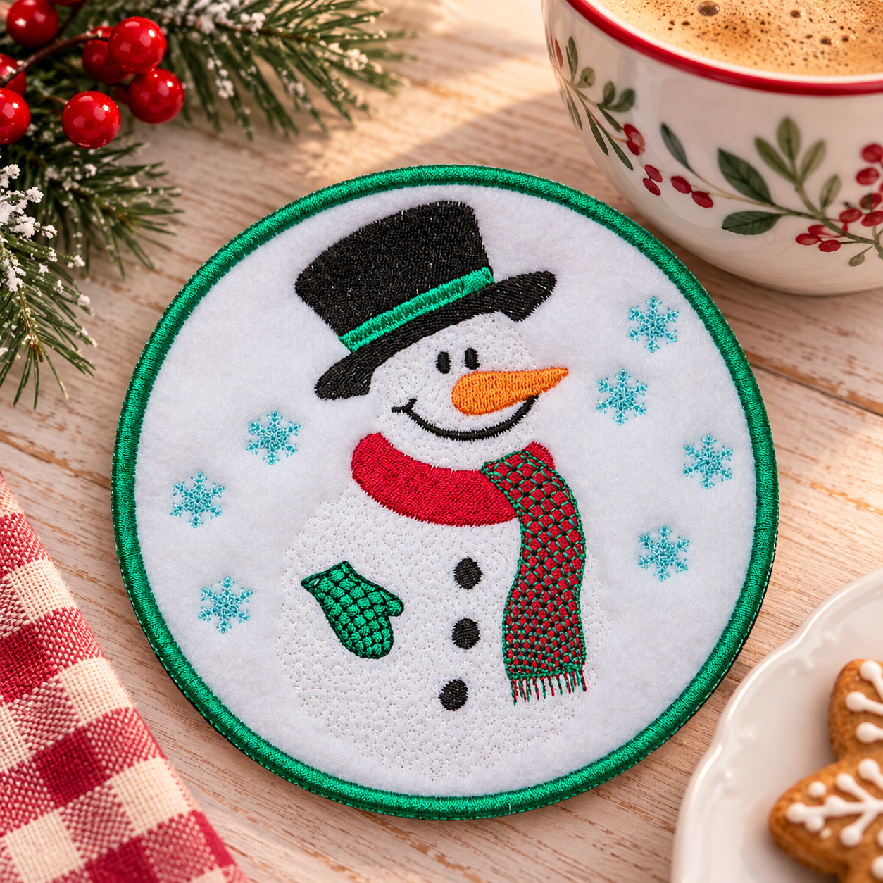 Mr Snowman Mug Rug