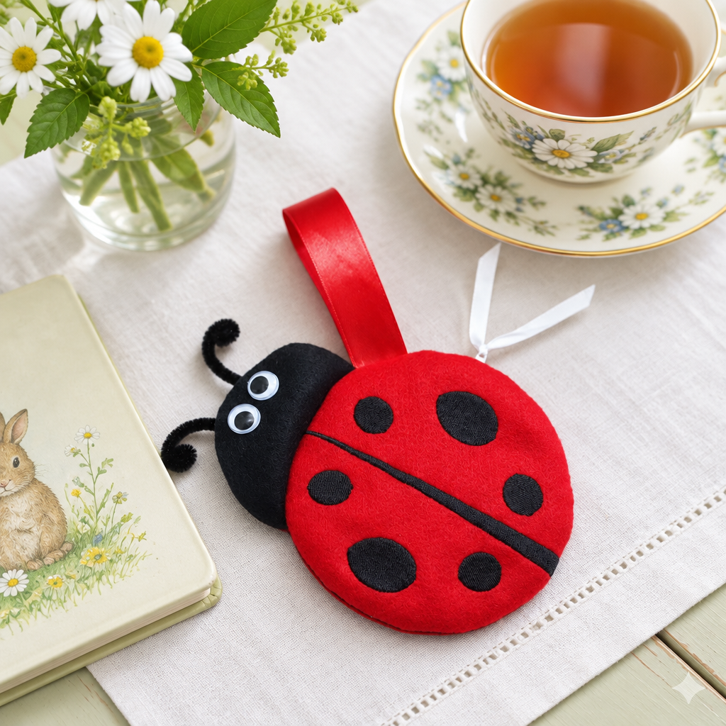 Ladybug Bag with ITH Zipper