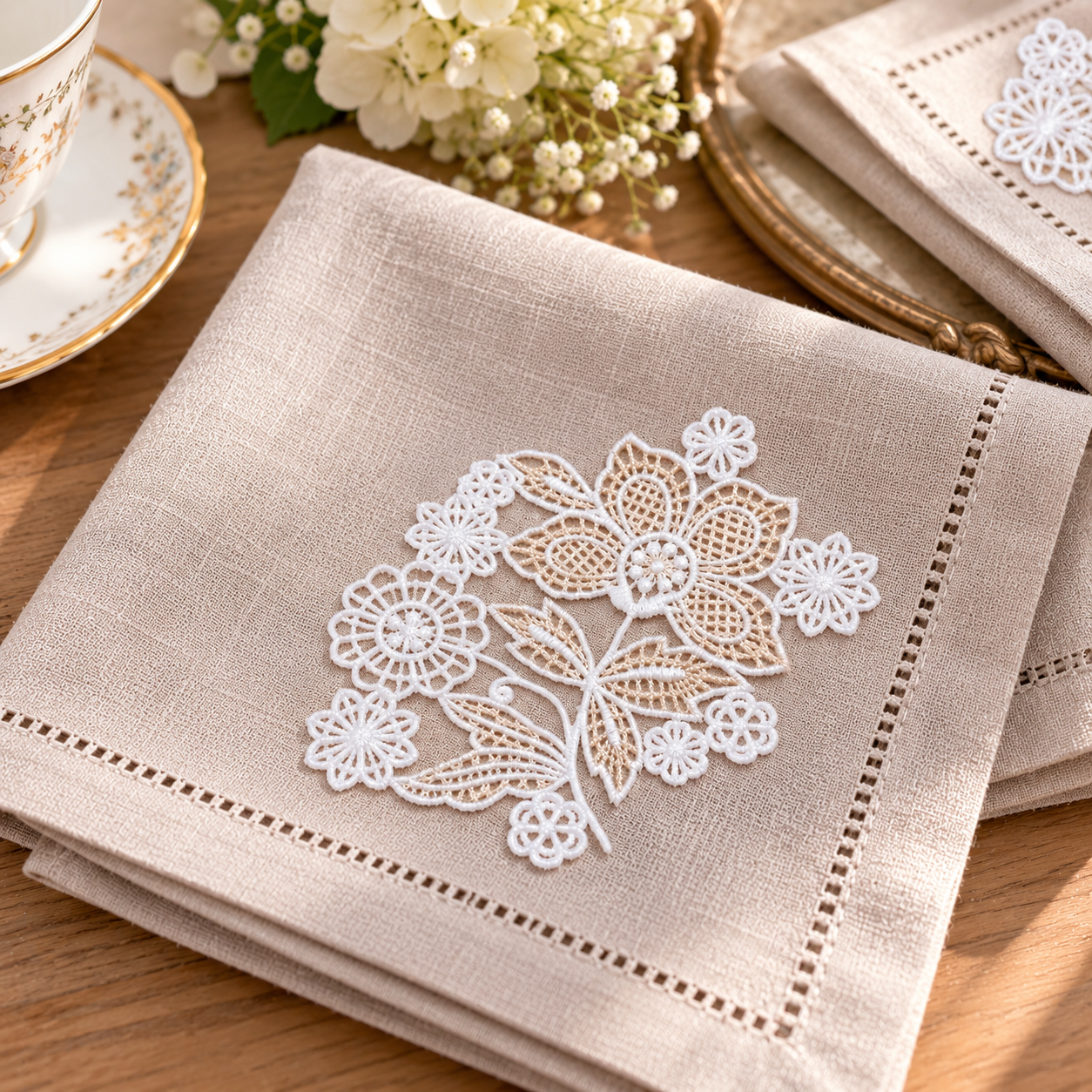 Freestanding Lace Summer Motifs Bouquet