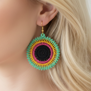African Hoop Freestanding Lace Earrings