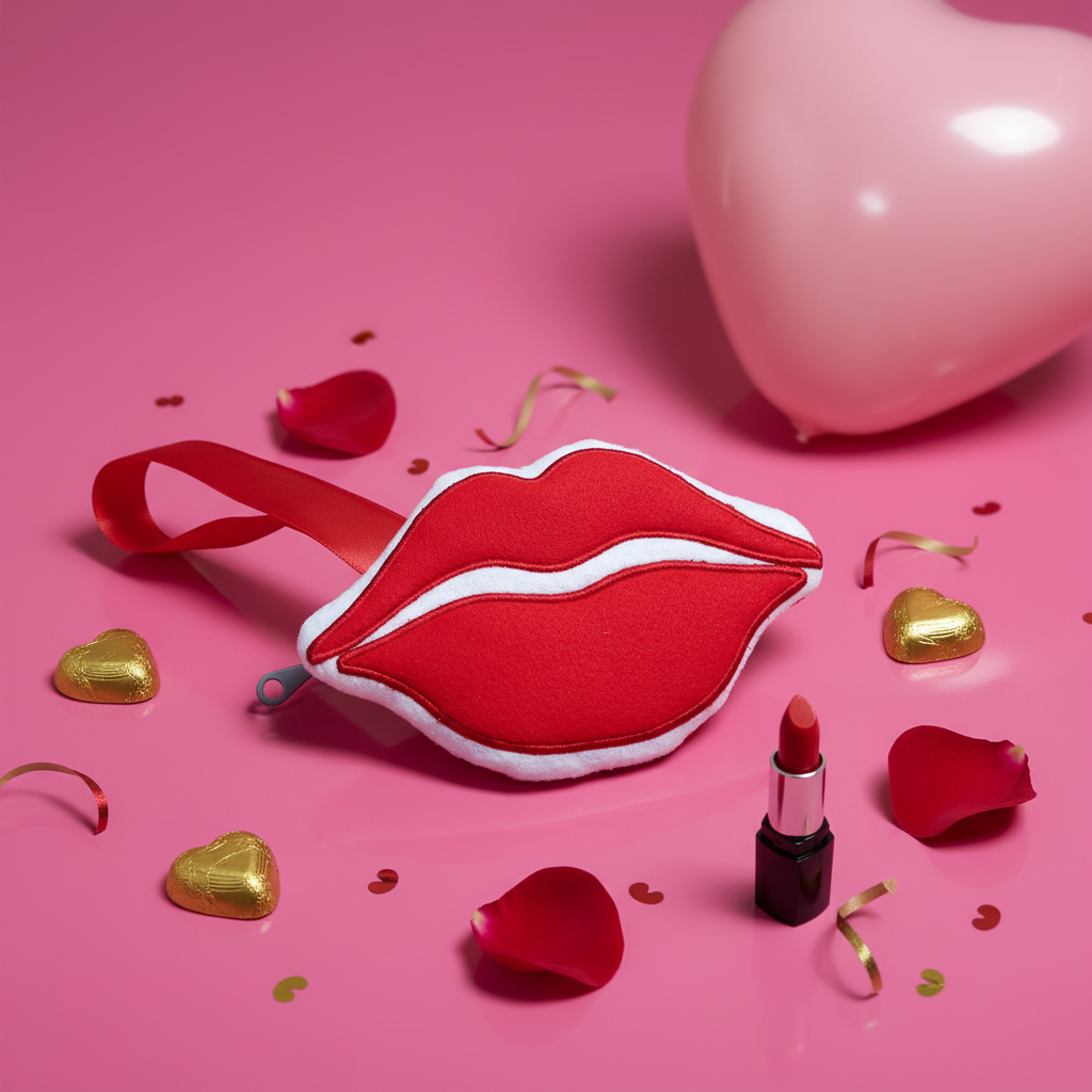 Luscious Lips  Bag With ITH Zipper