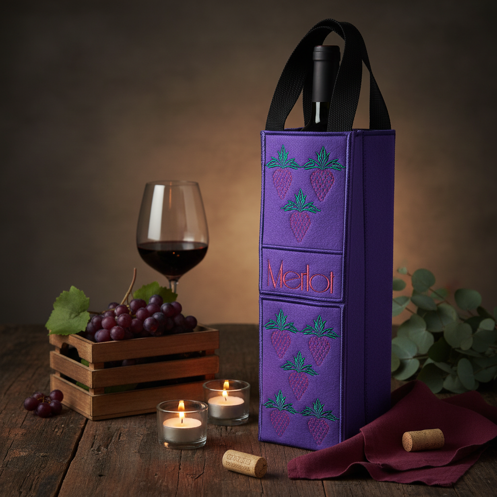Merlot Wine Bottle Tote