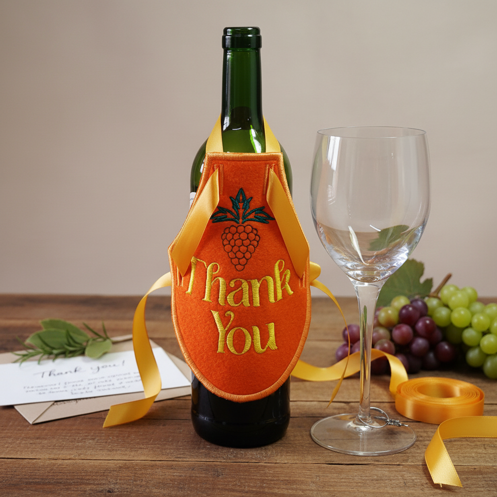Wine Bottle Apron Thank You