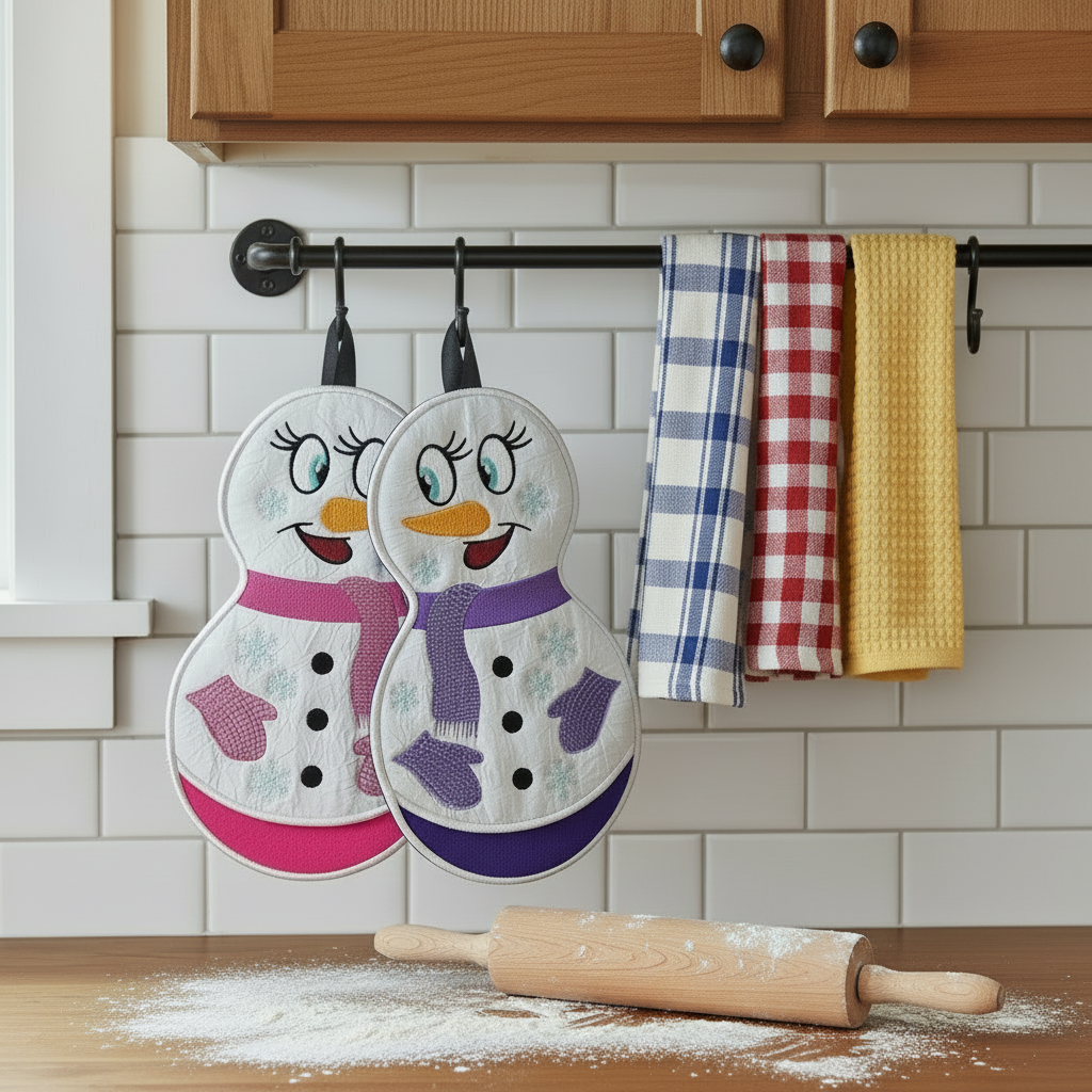 Snowman Oven Gloves