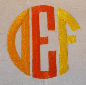 Circle Monogram Letters DEF