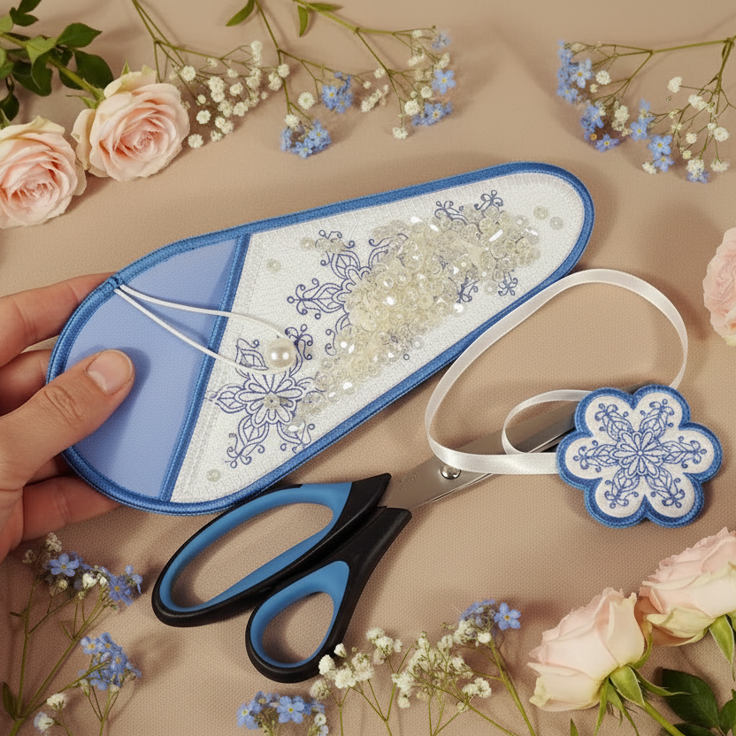 Sparkles Snowflake Scissor Cases with Fob