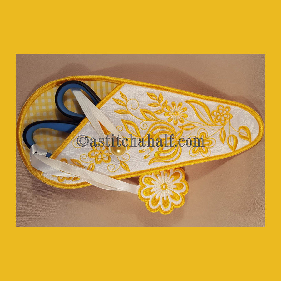 Just Flowers Scissor Cases with Applique Fob