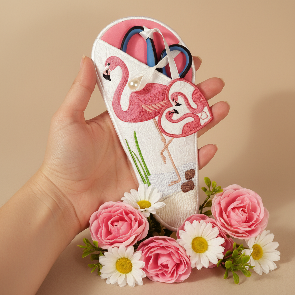 Fun Flamingo Scissor Cases with Fob