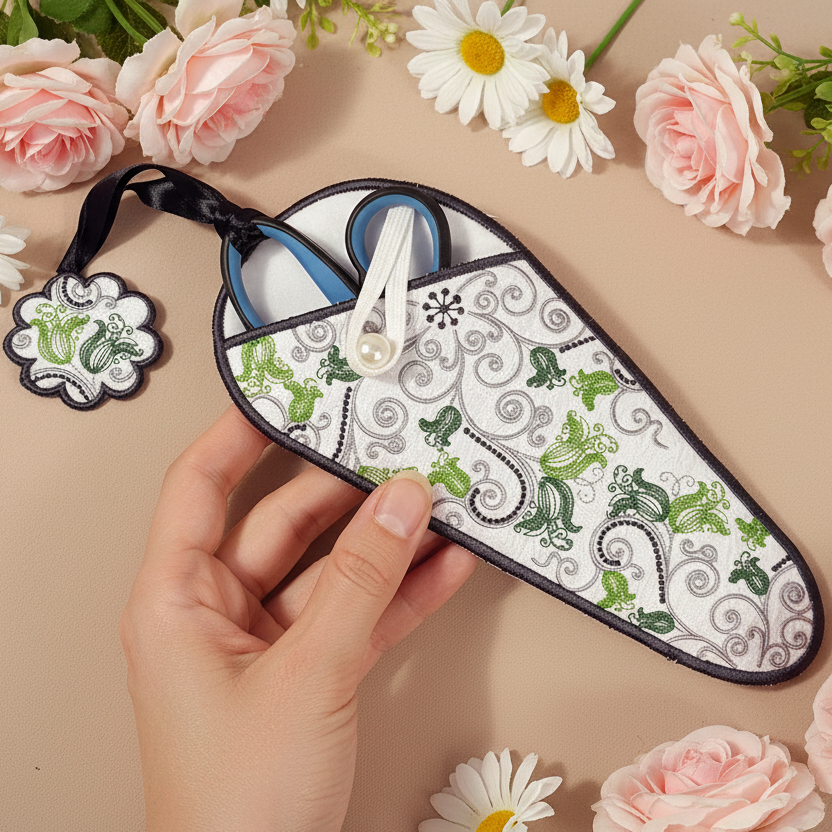Tiny Bloom Scissor Case and Fob