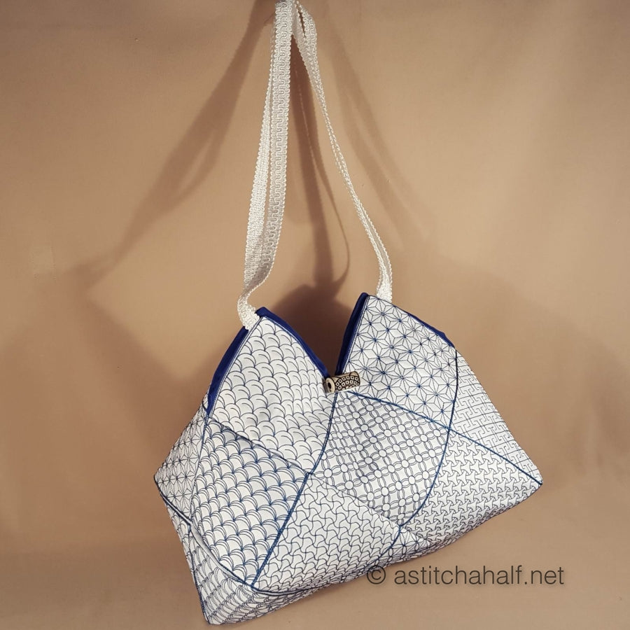 Japanese Sashiko Quilt Blocks and Tote Bag