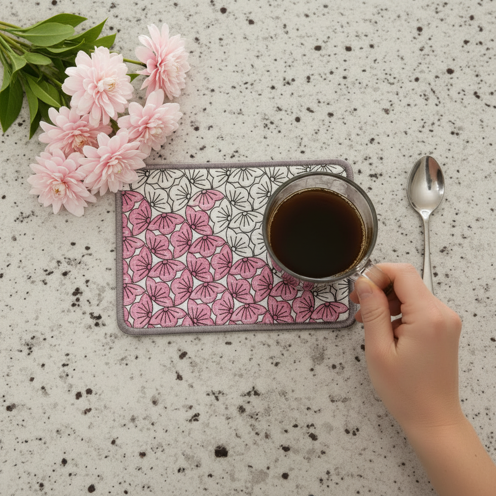 Cherry Blossom Sashiko Mug Rugs