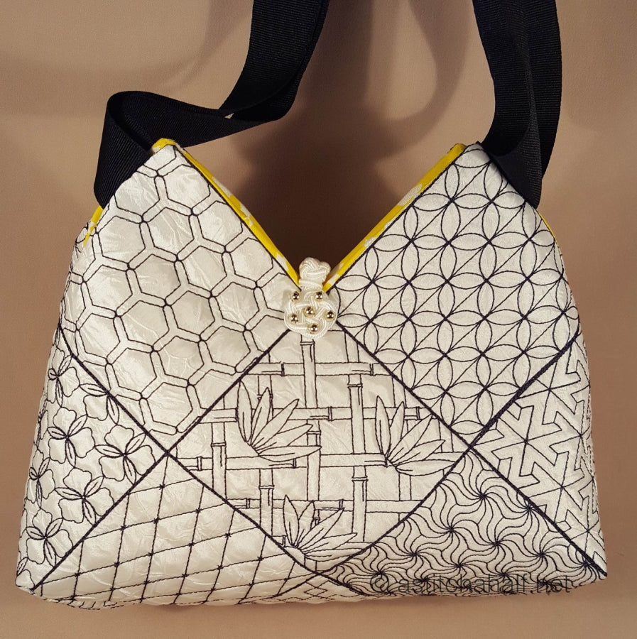 Kikko Sashiko Quilt Blocks and Tote Bag