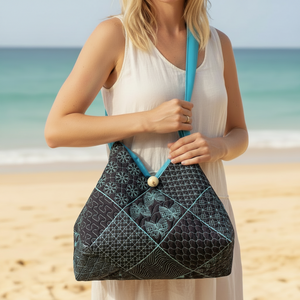 Taney Sashiko Quilt Blocks and Tote Bag
