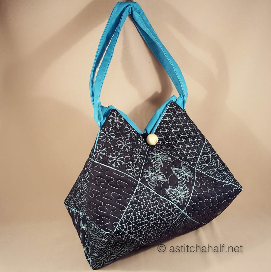 Taney Sashiko Quilt Blocks and Tote Bag