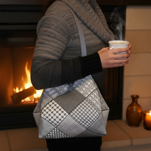 Luciana Spanish Blackwork Quilt Blocks and Tote Bag