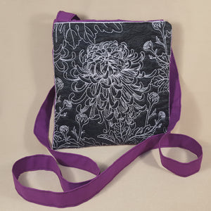Chalk Board Duo Oriental Chrysanthemum Cross Body Bags