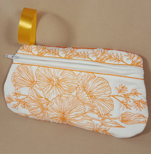 California Poppy Fold-over Clutch Purse and Wrist Clutch