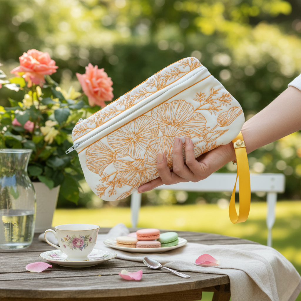 California Poppy Fold-over Clutch Purse and Wrist Clutch