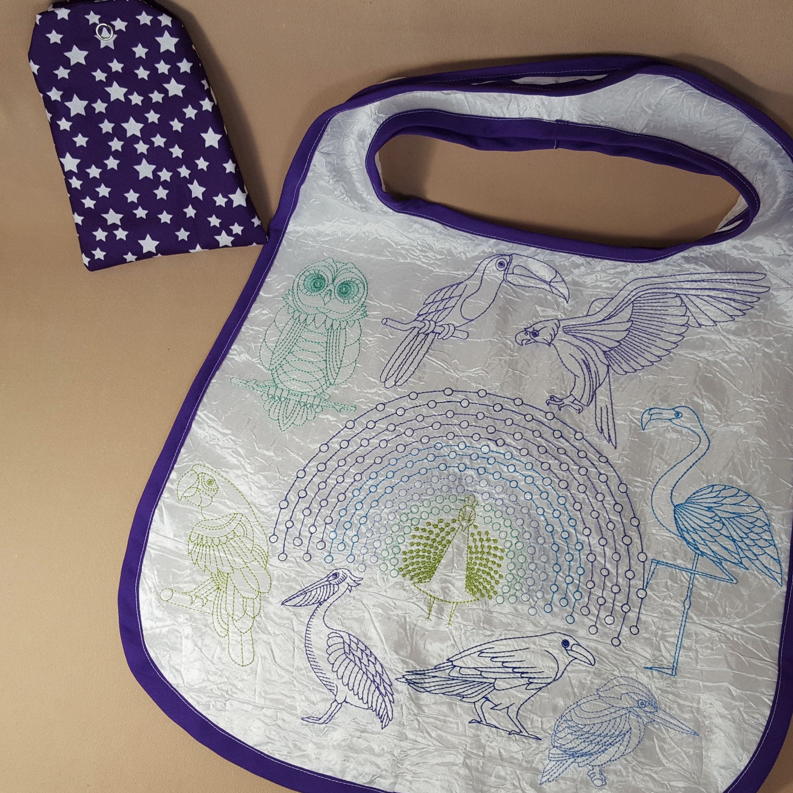 Birds of a Feather Fold and Go Reusable Shopping Bag