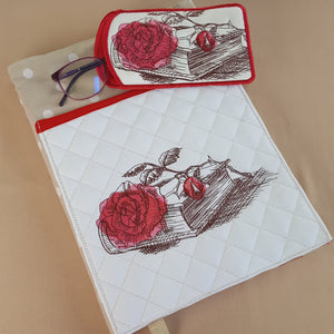 Vintage Roses with Adjustable Book Cover and Eyeglass Case