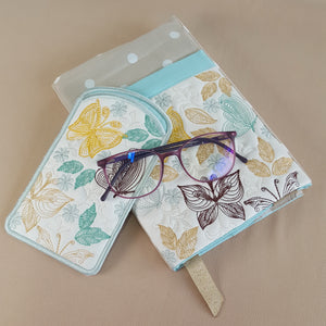 Fly Away Butterflies with Adjustable Book Cover and Eyeglass Case