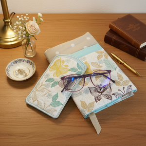 Fly Away Butterflies with Adjustable Book Cover and Eyeglass Case
