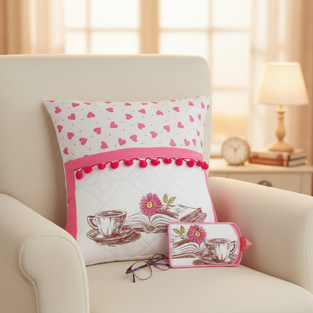 Hug in a Mug Reading Pillow and Eyeglass Case