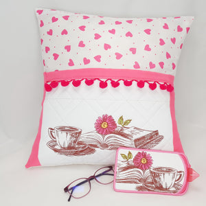 Hug in a Mug Reading Pillow and Eyeglass Case