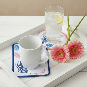 Flamingo Brush Strokes Mug Rug and Coaster Bundle