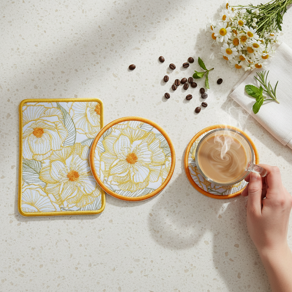 Sweet Sunshine Mug Rug and Coaster Bundle