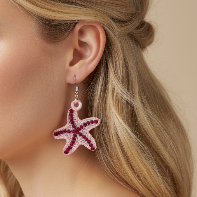 Sweet Sea Star Freestanding Lace Earrings