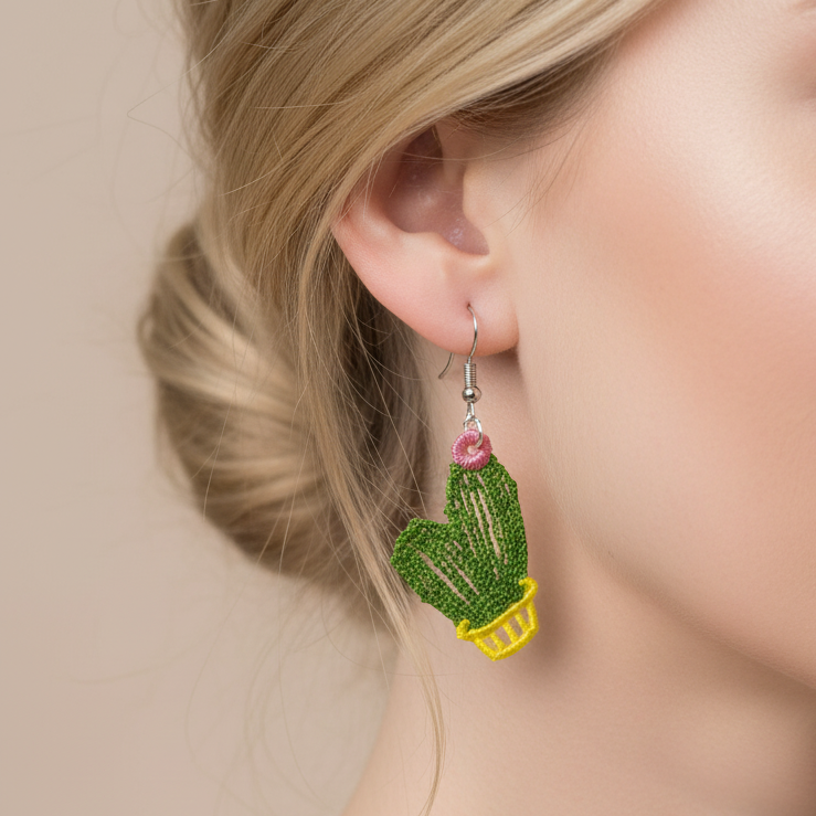 Cactus Freestanding Lace Earrings