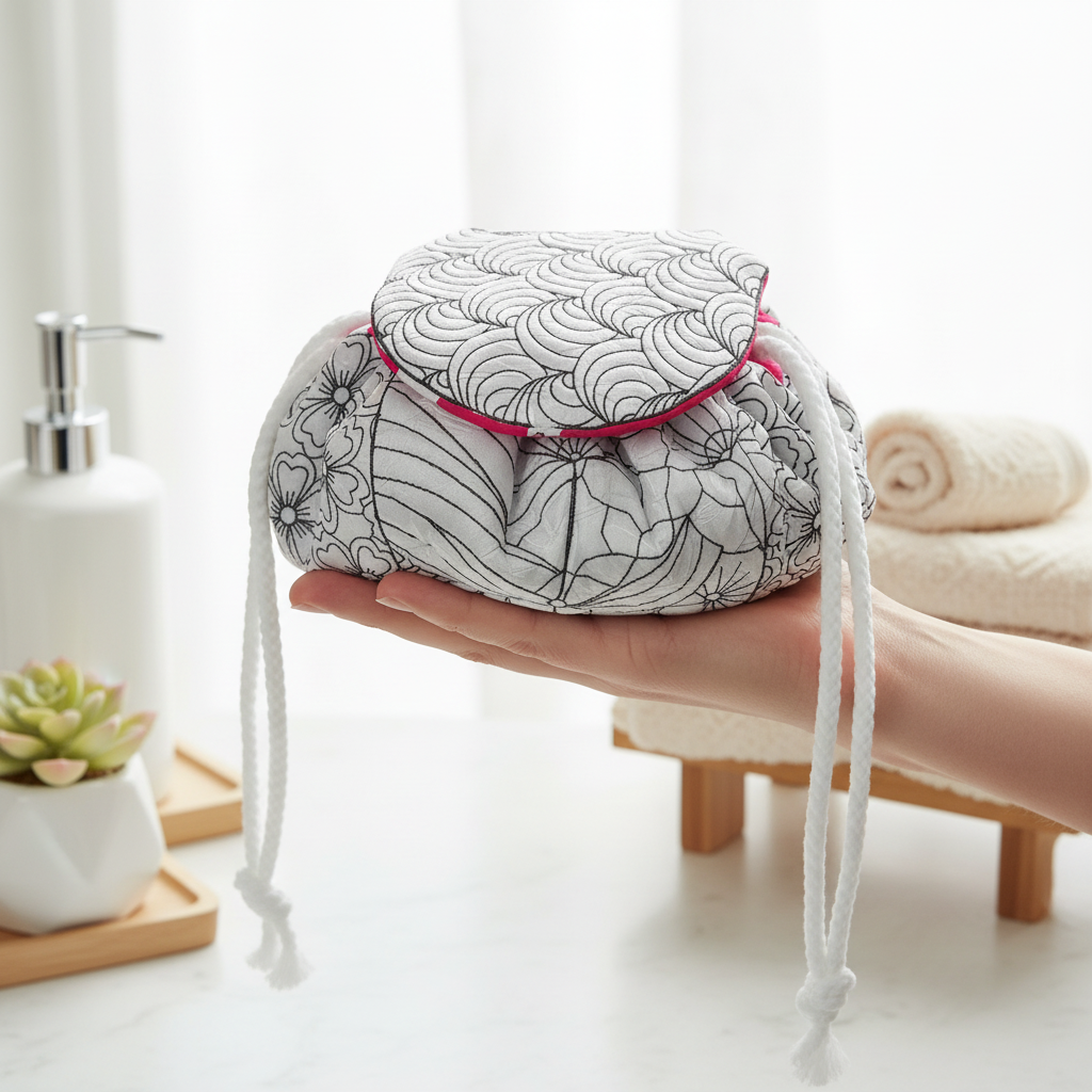Cherry Blossom Sashiko Circle Bag